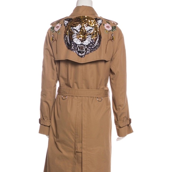 Gucci  Tiger embellished trench coat  IT 38  Greatly oversized fits up to IT 44 - Picture 4 of 5